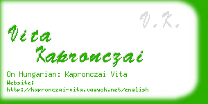 vita kapronczai business card